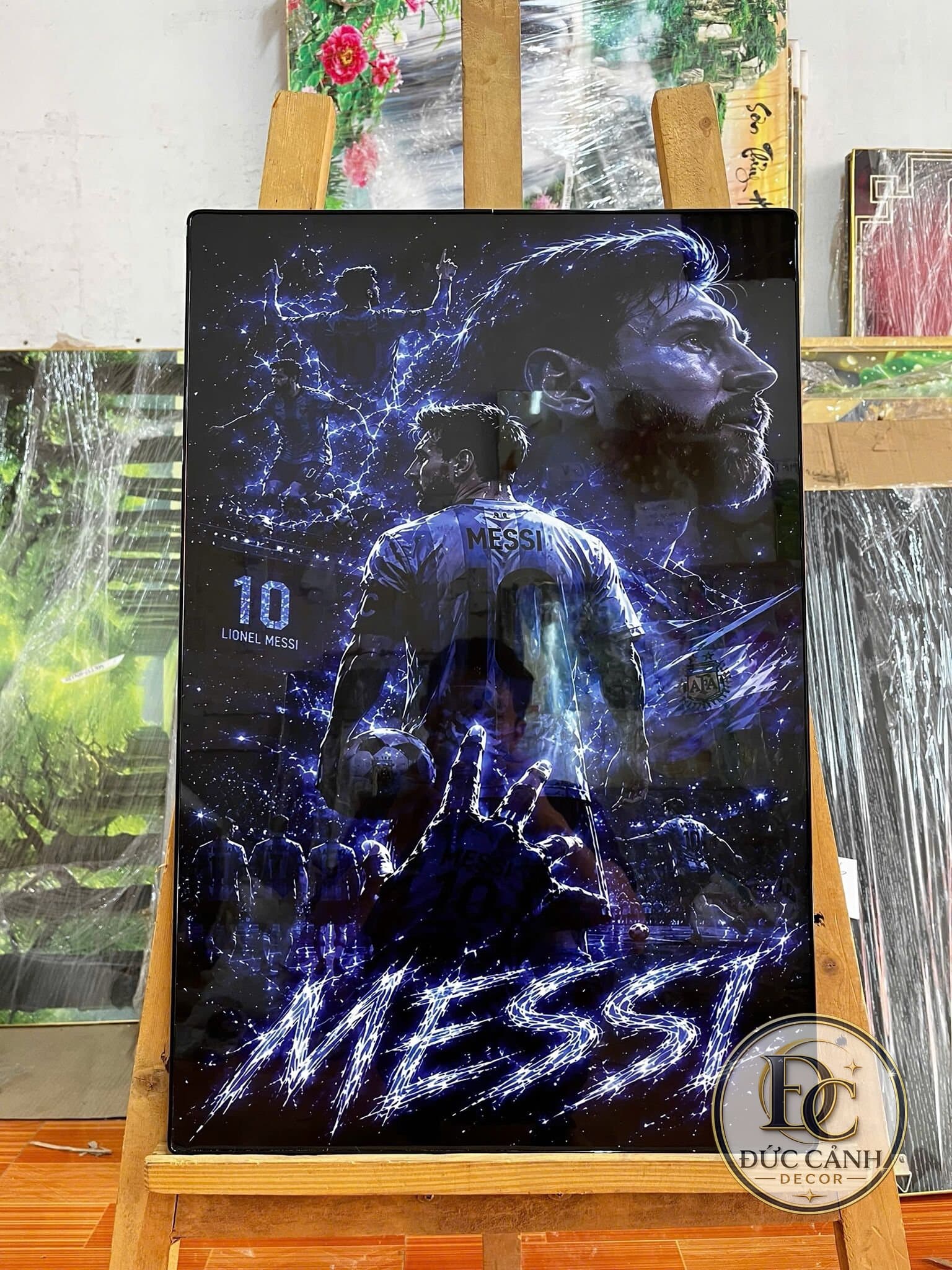Tranh Tráng Gương Lionel Messi – Huyền Thoại Số 10 Argentina | Tranh Treo Tường Phòng Ngủ, Phòng Game