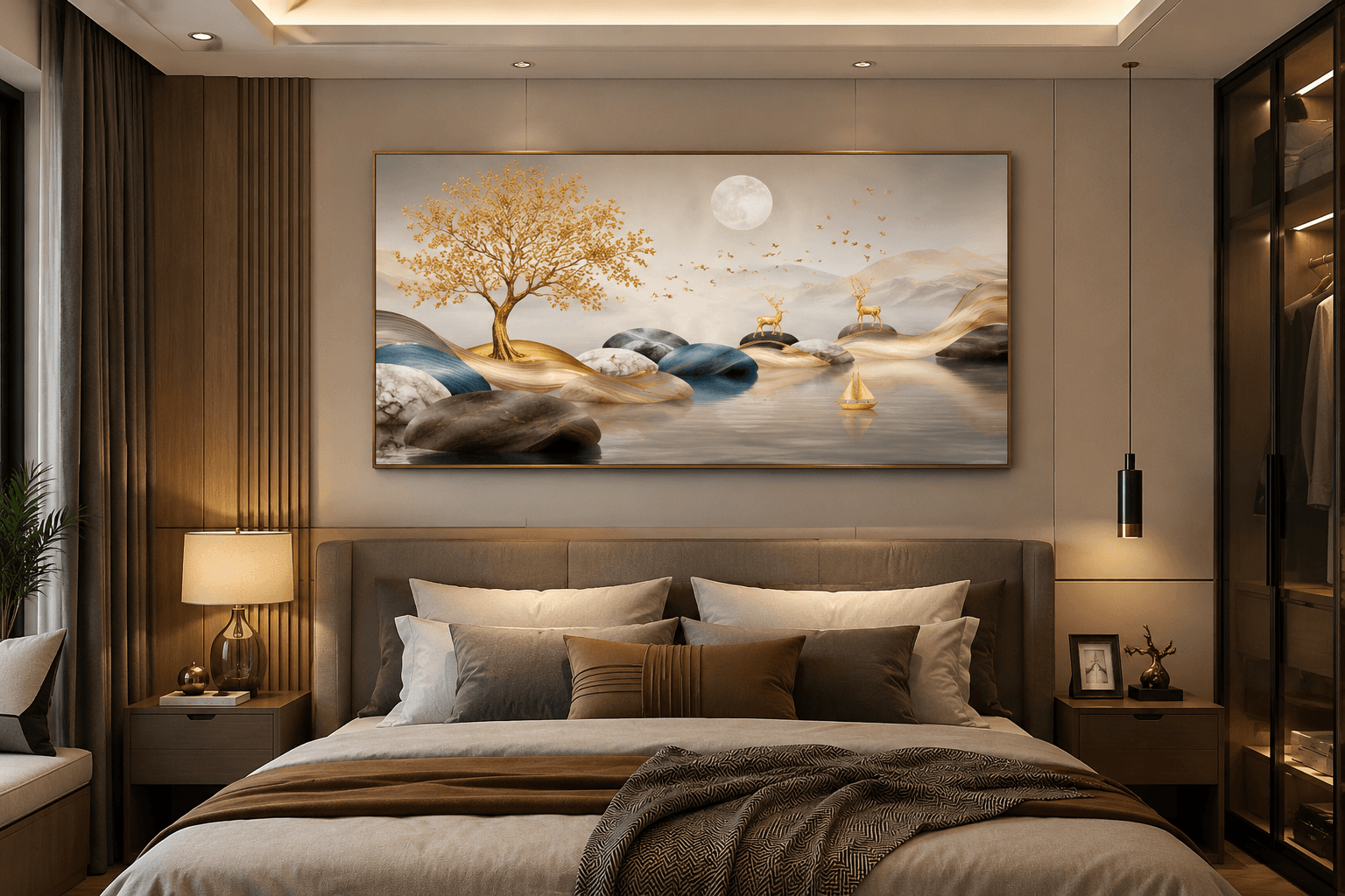 Bí quyết chọn tranh tráng gương treo phòng ngủ vừa đẹp vừa hợp phong thủy