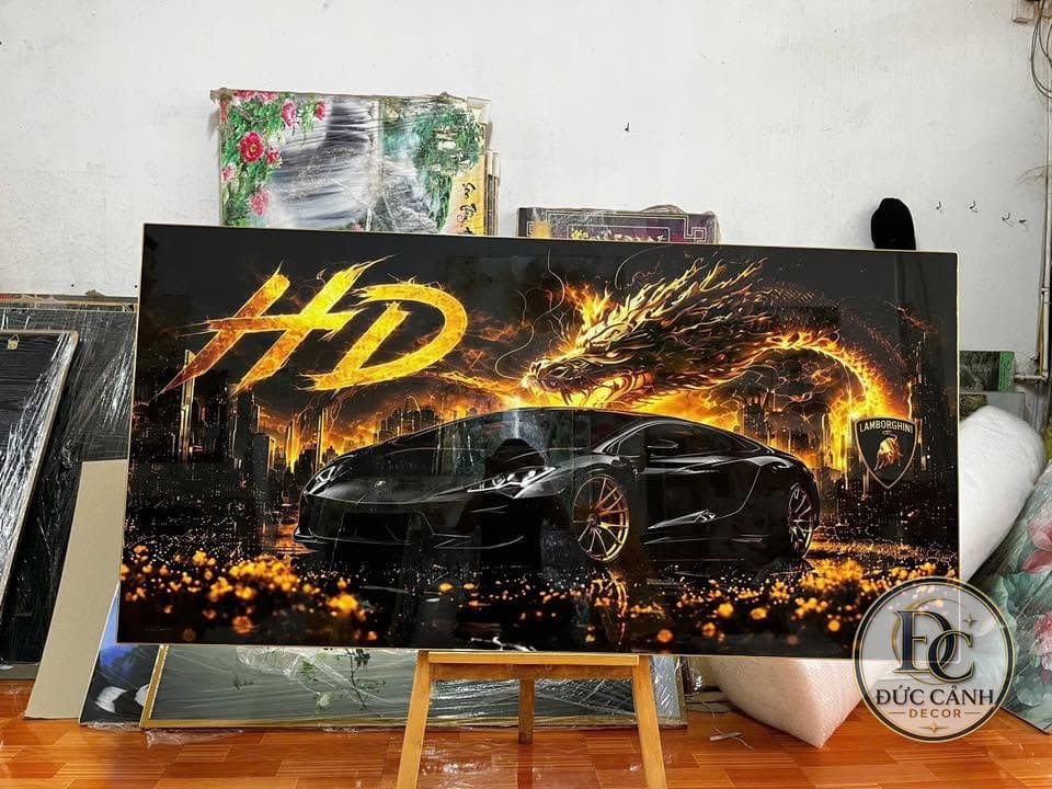 Tranh Tráng Gương Lamborghini HD