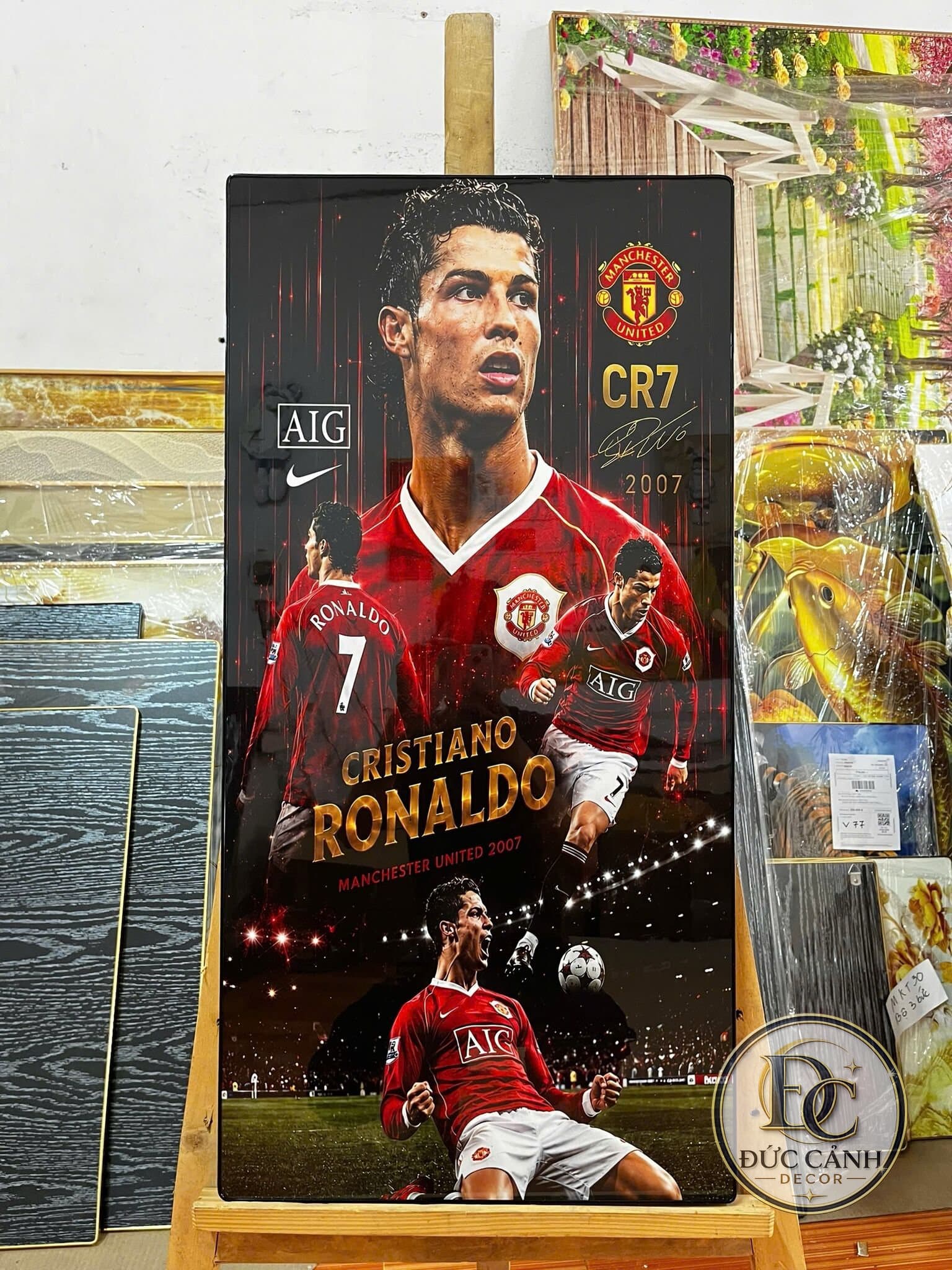 Tranh Tráng Gương Cristiano Ronaldo CR7 Manchester United 2007 – Huyền Thoại Quỷ Đỏ