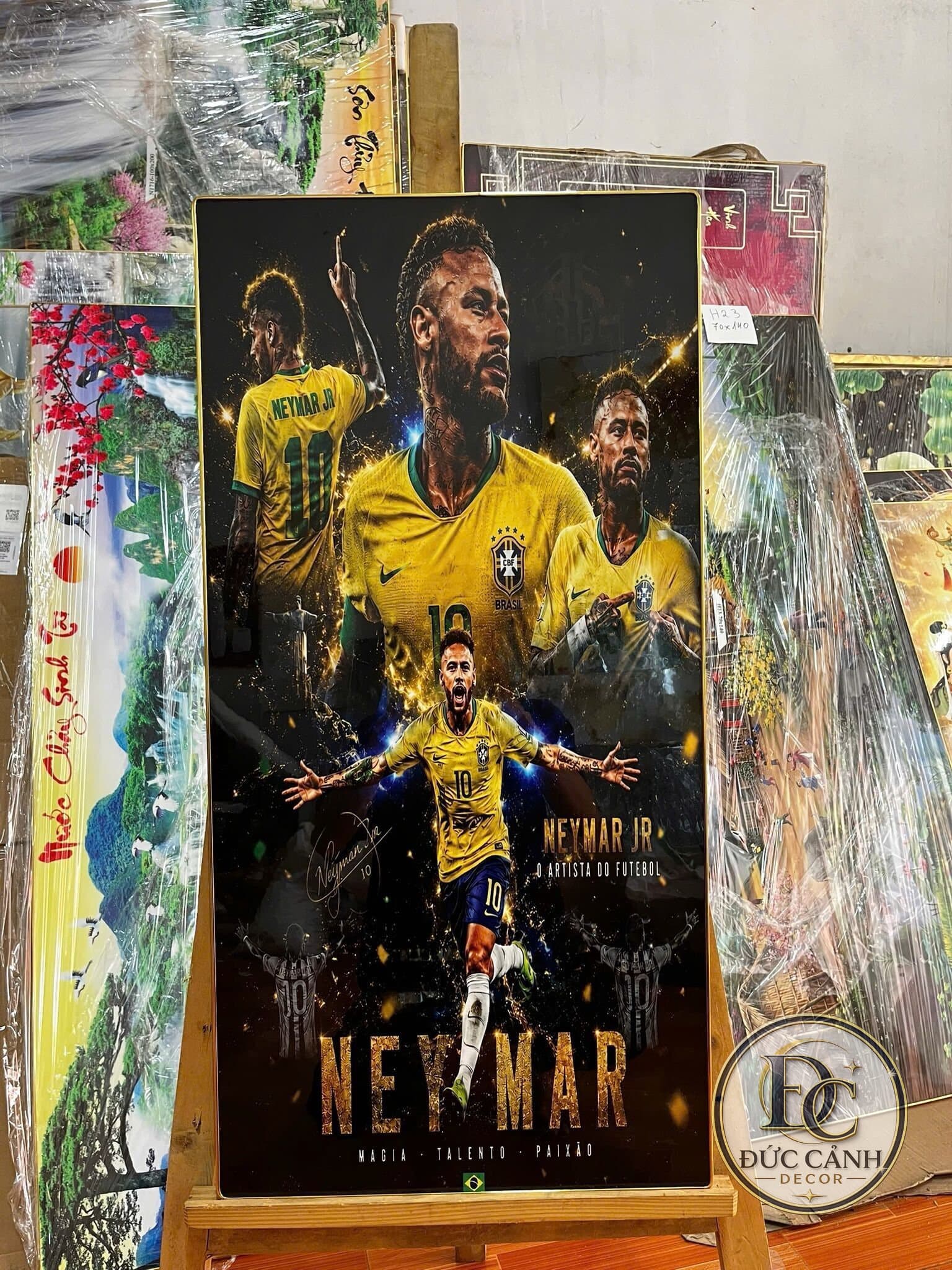 Tranh Tráng Gương Neymar JR – Huyền Thoại Bóng Đá Brazil | Tranh Treo Tường Phòng Game, Phòng Ngủ