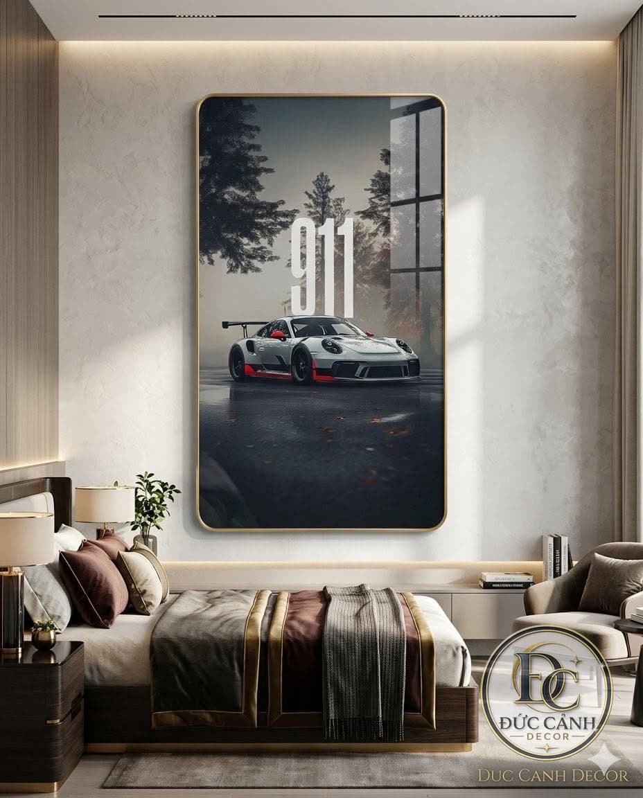 Tranh Tráng Gương Porsche 911 GT3 RS Cao Cấp | Tranh Treo Tường Xe Thể Thao