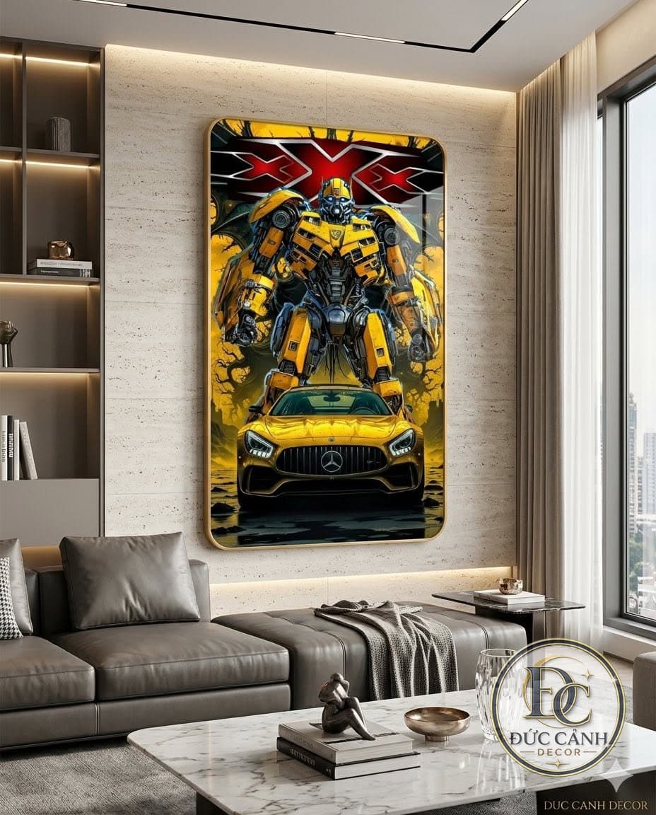 Tranh Tráng Gương Bumblebee & Mercedes AMG