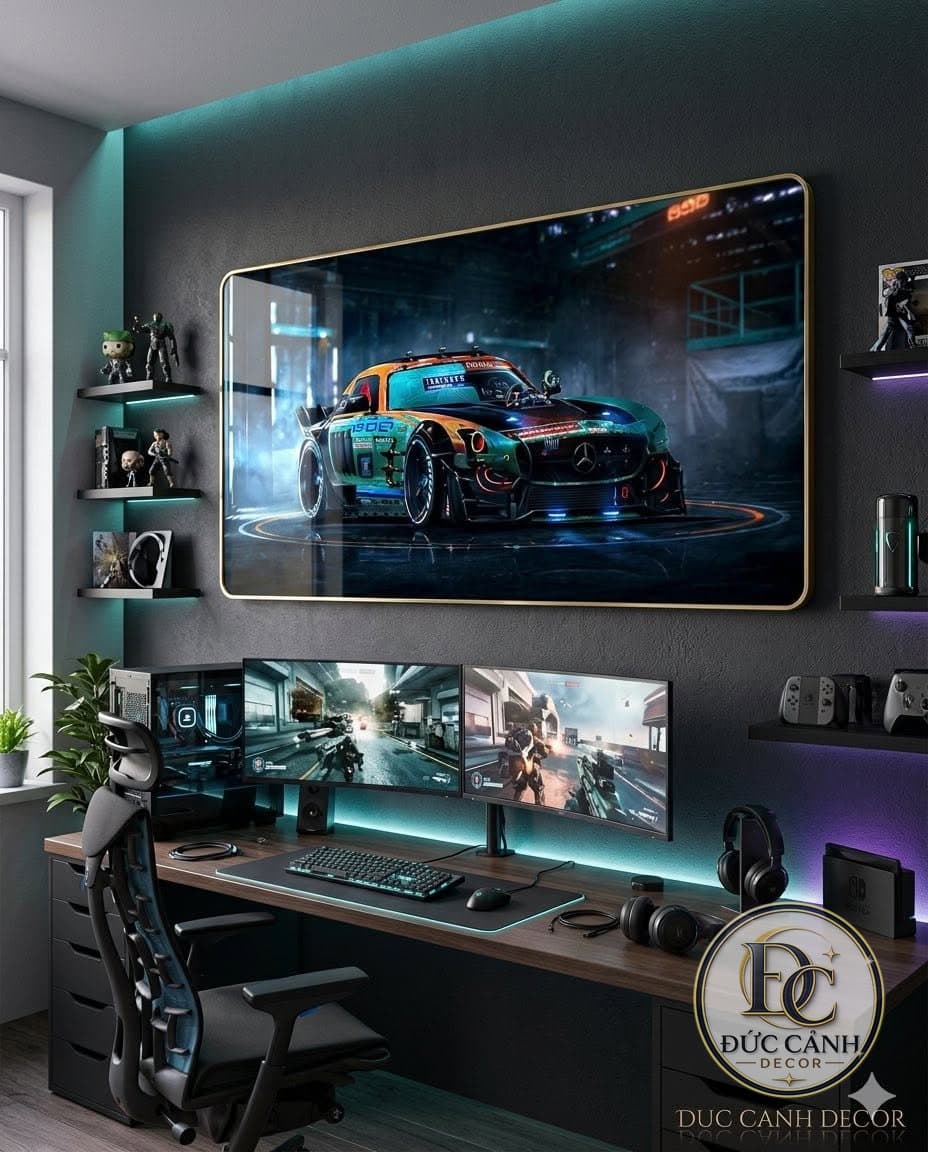 Tranh Tráng Gương Mercedes-AMG GT3 Cyberpunk
